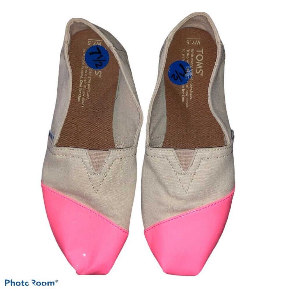 Womens Toms Neon Pink Canvas Espedrilles  Classic